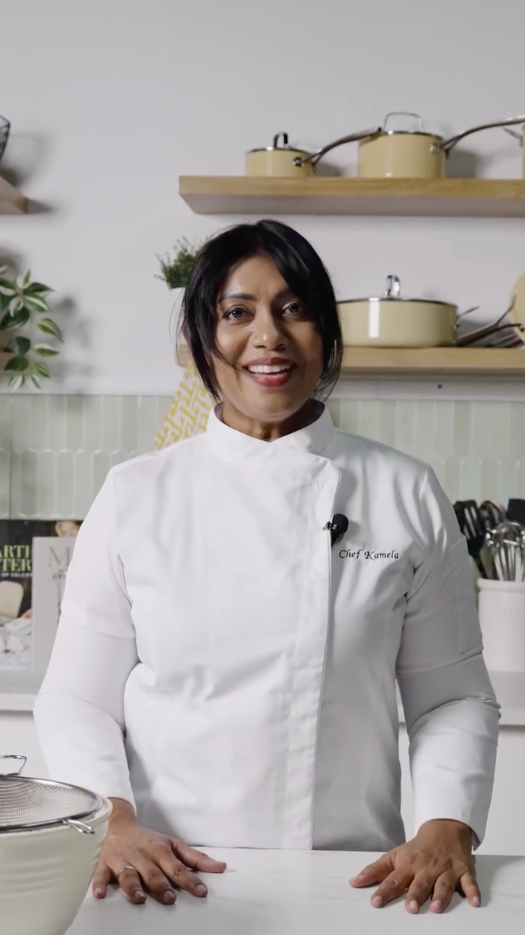 Chef Kamela filming for Martha Stewart